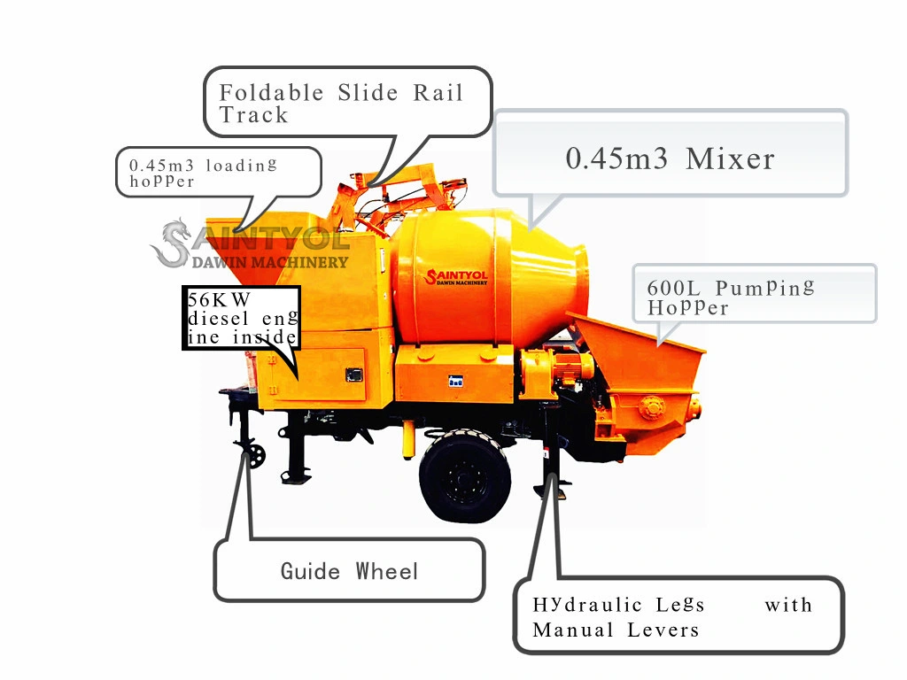 Diesel Self Loading Diesel Concrete Pump with Mixer Self Loading Beton Mixer with Pump